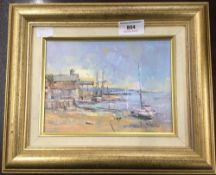 G HOLMES, Harbourside, oil on board,