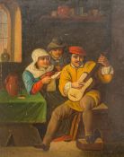 After TENNIERS, Dutch Tavern Interior Scene, oil on tin, signed "Tenniers", framed and glazed.