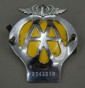 An AA car badge