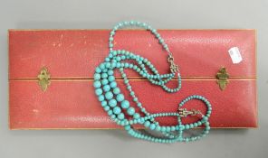 An Art Deco turquoise necklace