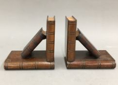 A pair of treen bookends