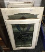 A quantity of lead glazed stained glass windows