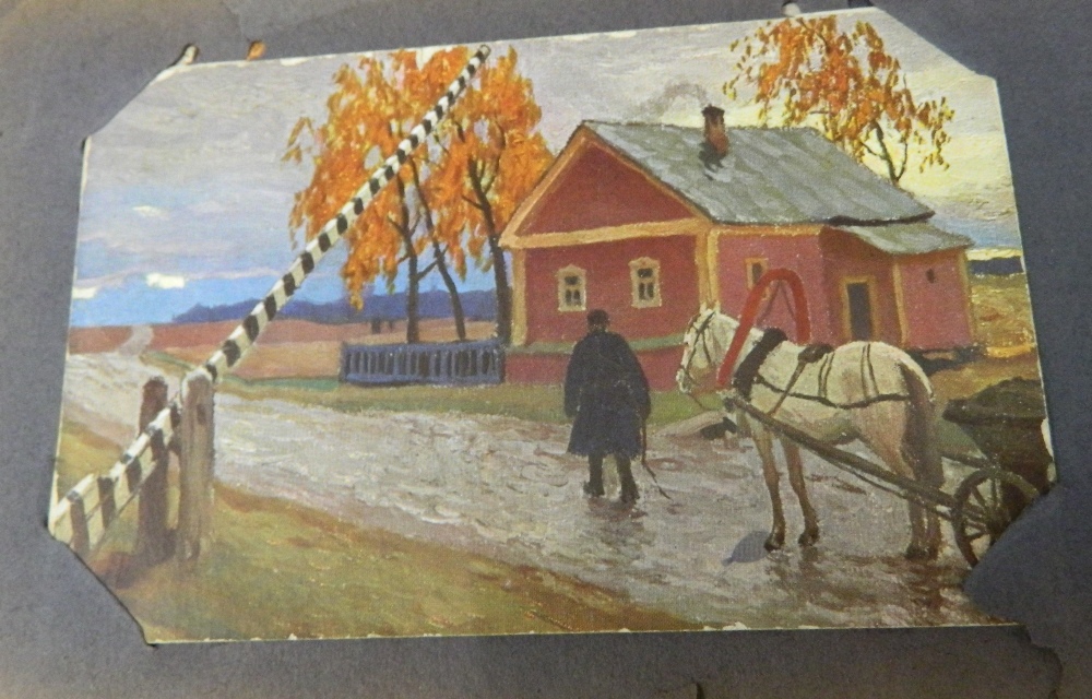 An album of late 19th/early 20th century Russian postcards (approximately 80) - Image 13 of 22