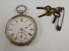 A silver pocket watch