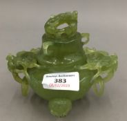 A Chinese carved hardstone censer