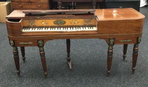 A 19th century inlaid mahogany square piano