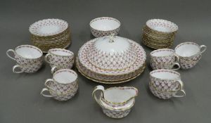 A florally decorated Copeland tea set,