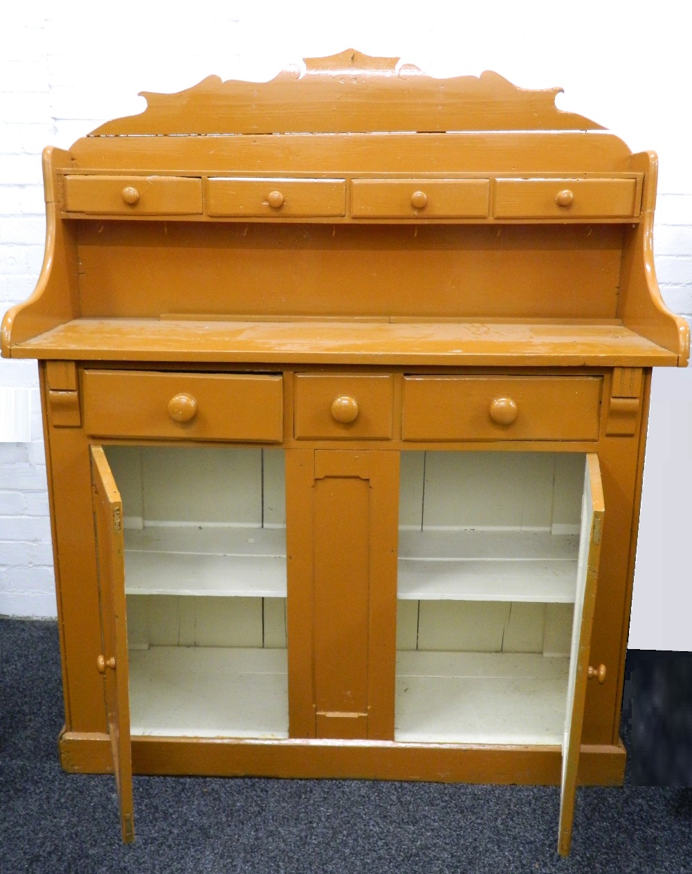A Victorian painted pine dresser - Image 2 of 2