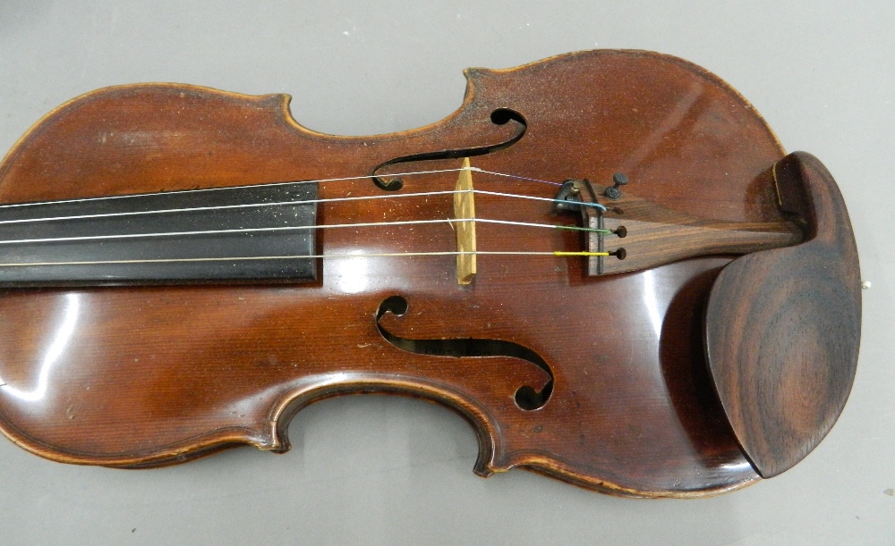 A late 19th century French cased violin; - Image 9 of 25