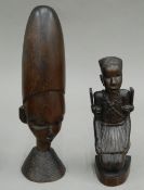 Two African carved wooden figures