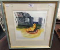 TREVOR PRICE, Woman in Bedsit, lithograph, numbered 7/50,