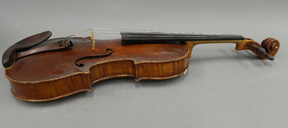 A late 19th century French cased violin; - Image 24 of 25