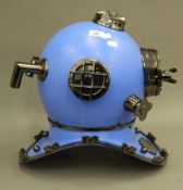 A blue model divers helmet