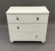 A Victorian white painted chest of drawers. 88 cm wide, 81.5 cm high, 51 cm deep.