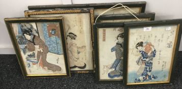 A quantity of Japanese wood block prints,