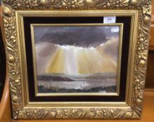 Cloudy Sunrise, oil on board, signed Blake,