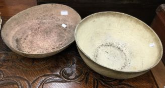 Two papier mache bowls