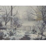 ANTHONY DAY (20th/21st century) British, Home in Winter II, gouache, signed, framed and glazed.