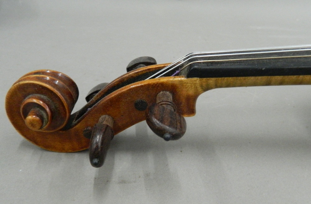 A late 19th century French cased violin; - Image 11 of 25
