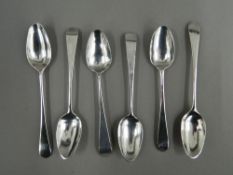 Six Old English pattern tea/coffee spoons by George Gray of London (1785-1795)