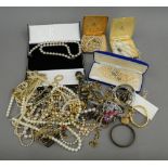 A large quantity of costume jewellery