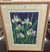 LINDA RICHARDSON, Dutch Iris's, lithograph, numbered 2/35,