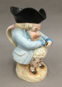 A 19th century snuff taker Toby Jug