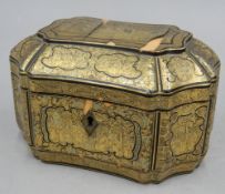 A Chinese lacquered tea caddy