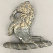 An 18th/19th century lead fire mark formed as a lion