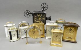 A collection of various carriage clocks, etc.