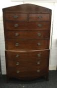 A 19th century mahogany bow front chest on chest