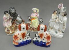 A collection of various Staffordshire pottery