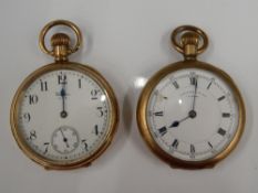 Two gold plated pocket watches