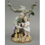 A 19th century Meissen porcelain figural group