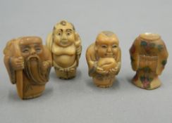 Four small bone carvings