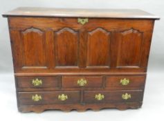 A George III oak Welsh mule chest