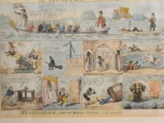 Two 19th century coloured etchings, After CRUIKSHANK,