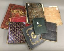 Eight 19th century Victorian scrapbooks, including dried flowers, poems, engravings, etc.