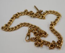 A 9 ct gold Albert chain (25.