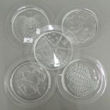 Five Lalique plates