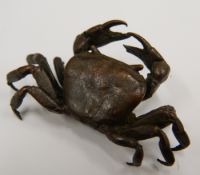 A small bronze model of a crab