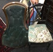 A Victorian nursing chair and another