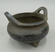 A Chinese double handled censer