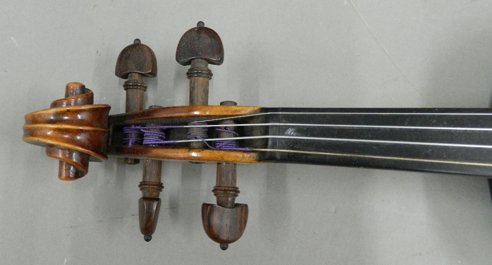 A late 19th century French cased violin; - Image 10 of 25