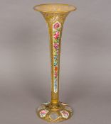 A 19th century Bohemian overlay glass vase Of large trumpet form,