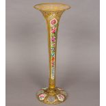 A 19th century Bohemian overlay glass vase Of large trumpet form,