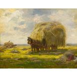 Attributed to HARRY BECKER (1865-1928) British Hay Cart Oil on board, unsigned, framed. 35 x 28 cm.