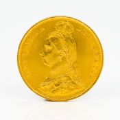 An 1887 Victorian shield back half sovereign CONDITION REPORTS: Generally in good