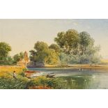 JOHN FINNIE (1829-1907) British River Landscape Watercolour, signed and dated 1874,