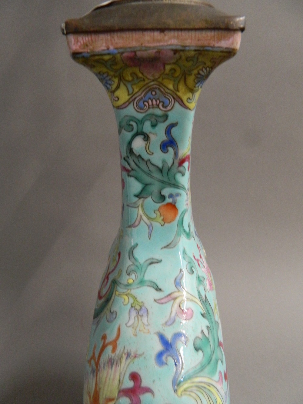 A Chinese porcelain vase Of flattened bulbous form, decorated with opposing figural vignettes, - Image 9 of 13